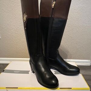Liz Claiborne Black and Brown Over the Knee Boots